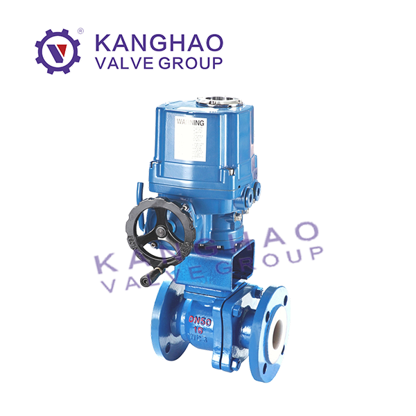 Fluorine lined electric ball valve